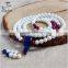 Chakra Buddhist 108 Prayer Mala Beads Tibetan Healing Stones Natural White Tridacna Wrap Bracelet Necklace