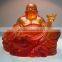 Crystal Liuli Laughing Buddha Sculpture