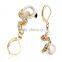 Fashion Earring Designs New Model Earrings 18k Gold Plated Austrian Crystal Dangle Double Pearl Earring