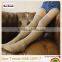 Burgundy solid color unpatterned knee high stockings