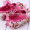 Spring & Autumn Toddler Girls Rose Flowers Lace Dress Shoes Beautiful Baby Girl Soft Comfortable Hot Pink Flowers Crib Shoes