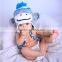 Many colors sock monkey hand made crochet earflap hat for baby