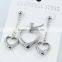 Factory direct sale Fashion heart shape earrings and pendant jewelry set