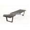 Modern Patio Bench Furniture Slat Park Bench Seat Black Baking Parts Legs