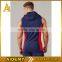 wholesale blank pollover sleeveless mens hoodies contrast hoodie for gym wear