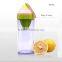 350ml plastic water bottle fruit infuser with pen shape leak proof lid