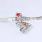 Custom Silver Beads Skate Shoe Charms Jewelry Wholesale