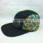 wholesale customize design your own logo black 5 panel hat with printing logo