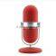 Metal Stand Mic Microphone Shape Wireless Stereo Bluetooth Capsule Speaker Mini Pill Bluetooth Speaker
