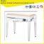Height Adjustable Piano Bench White Matte