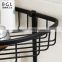 Euro-Style Wall mounted Bath fittings Rubber paint brass hanging corner basket for bathroom storage