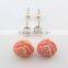 Latest design light pink pearl earring, rose earring set