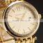 Fashion Date Quartz Ladies Gold Date Stainless Steel Watch