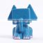 adroable bule smiling elephant coin bank, cartoon character OEM money box, coin bank customized china maunfacturer