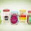Colored Clear glass mason jar mug with handle and straw lid