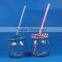 9oz 280ml glass juice jar with lid and straw small glass mason jars with al cap