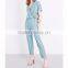 Customized Lady's Apparel Elasticated Waist Short Sleeves N-neck Woven Jumpsuit(DQM002J)