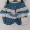 Fashion Baby Girls Skyblue Thin Denim Embroidered Hot Shorts for Summer
