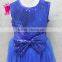 2015Girls fashion clothing latest evening dresses royal sequin girls party dress baby tulle bowknot dresses