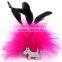 Sweet Dog Feather Girls Brooch with Crystals,Bead & Feather Fabric Corsage Pin
