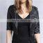 2017 latest women middle sleeve jacket design ladies leather