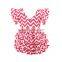 Kaiyo summer newest design baby romper for 0-3years girl red and white chevron printed ruffle jumpsuit newborn baby wear onesie