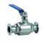 Sanitary zero-retention ball valve