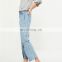 New fashion model plain sky blue women denim jeans pants