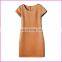 Future-proof Short Sleeves Optional Color Yarn Dyed Cotton Fabric Dress