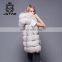 Hooded women outer wear animal fox fur fashionable classic vest