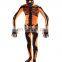 Orange Skull Jumpsuit Second Skin Suit Zentai Bucks Halloween Costume