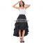 Belle Poque Retro Vintage Gothic Womens Costume Cotton Black High Low Skirt BP000222-1