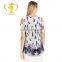 2017 new design feather pattern fly sleeve blouse, sexy woman clothes ladies blouse top