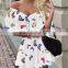 2020 Hot New Summer Butterfly Print Lady Boat Boat Neck Elegant Casual Sexy Dress