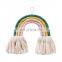 New launching macrame art children home decoration cotton rope hand made rainbow wall hanging