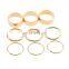 Cool Gold Tone Punk Wide Band New Design Ladies Finger Ring Stack Plain Knuckle Midi Mid Finger Ring O Ring Kit