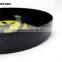 Black plastic round tray