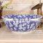 Jingdezhen Traditional Ice Plum Blossom Design Ceramic Bathroom Sink, Blue Sink