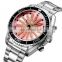 Beautiful SKMEI 1677 LED Light Rotating Flower Dial Stainless Steel Band Ladies Watch for Women