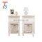 chinese white wood modern bedside table night stand Tri-Tiger