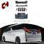 CH High Quality Larynx Rear Bumper Wheel Eyebrow Side Skirt Labial Tail Side Mirror Body Kit For Wald Kit For Alphard 18