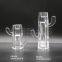 Cactus design glass pillar candle holder      Glass Pillar Candle Holder        Glassware Factory In China