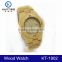 wholesale natural wooden mens' quartz wooden watch