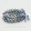 Handmade Multilayer Colorful Glass Bead With Ribbon Fashion Bracelet
