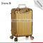 National classic gloden school long luggage case travel trolley luggage suitcase bag with multiwheels