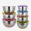 Stainless steel mixing bowl salad bowl with Non-skid color silicone base