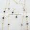 FACHION 2 LAYERED BEADED CORD TASSEL CHAIN NECKLACE