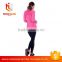 Hongxiang Yoga breathable lightweight sport full zip jacket, cotton jacquard POLO collar long-sleeved jacket with wrist