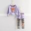 wholesale baby girls children clothing sweater and stripe leggings set 4 colors cheap baby girls clothing