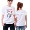 organic cotton t-shirt printed love couple t-shirt design